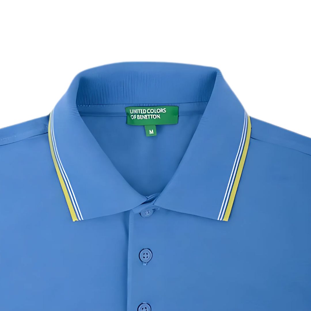 Sea Blue UCB Cotton Polo T-Shirt | Benetton - product image 3