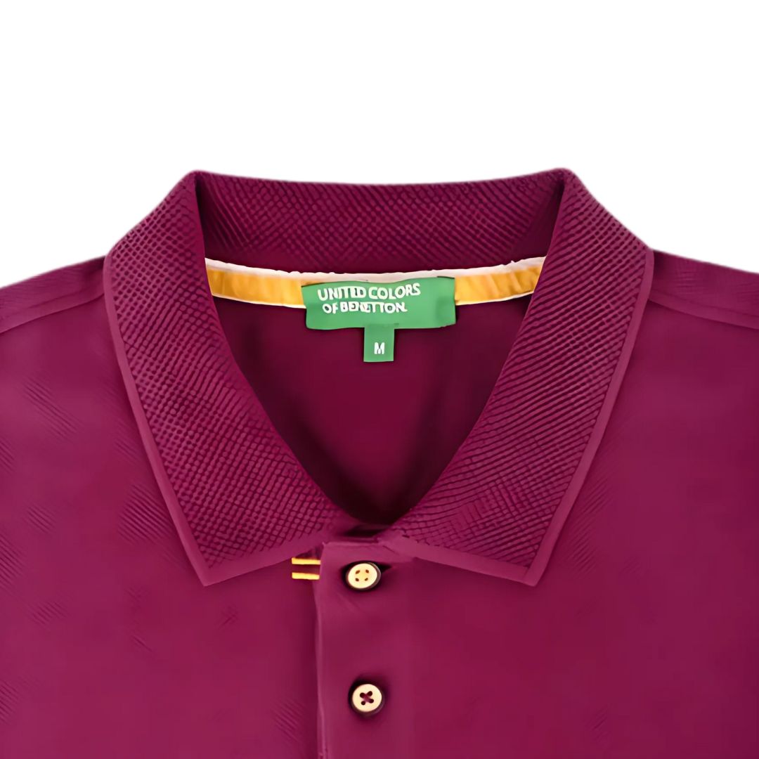 Benetton UCB Polo T-Shirt - Wine (100% Cotton) - product image 3