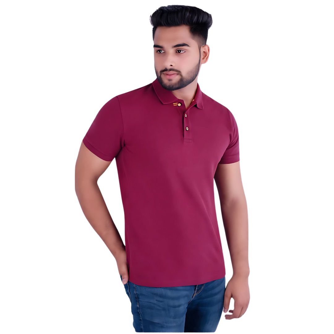Benetton UCB Polo T-Shirt - Wine (100% Cotton) - corporate gift by YuBingo
