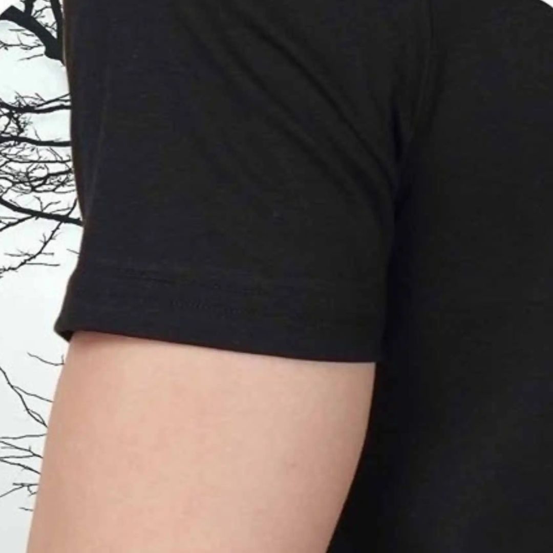 United Colors of Benetton 100% Cotton Round Neck T-Shirt - Black - product image 4