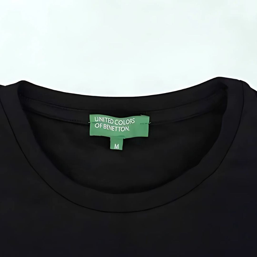 United Colors of Benetton 100% Cotton Round Neck T-Shirt - Black - product image 2