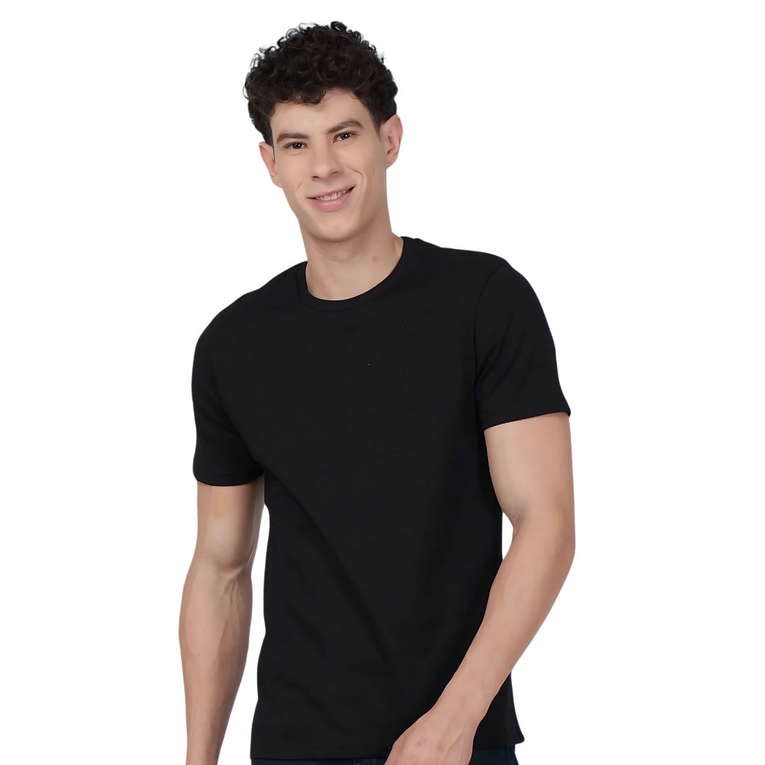 United Colors of Benetton 100% Cotton Round Neck T-Shirt - Black - corporate gift by YuBingo