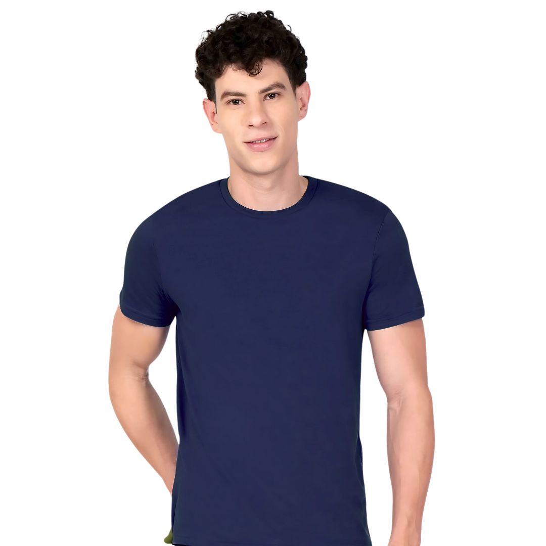 United Colors of Benetton 100% Cotton Round Neck T-Shirt - Navy Blue - corporate gift by YuBingo