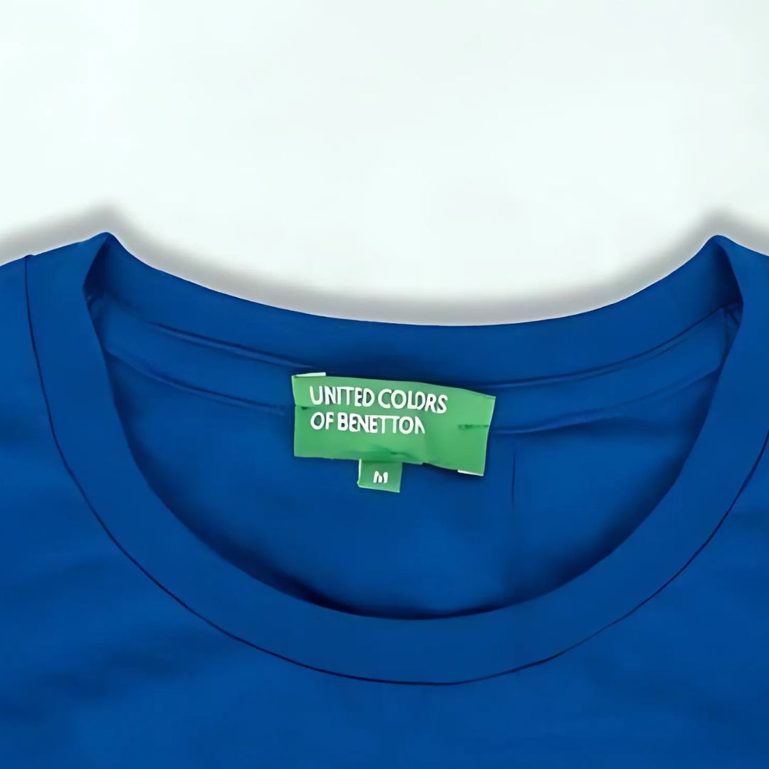 Benetton Men’s Royal Blue 100% Cotton Round Neck T-Shirt - product image 4