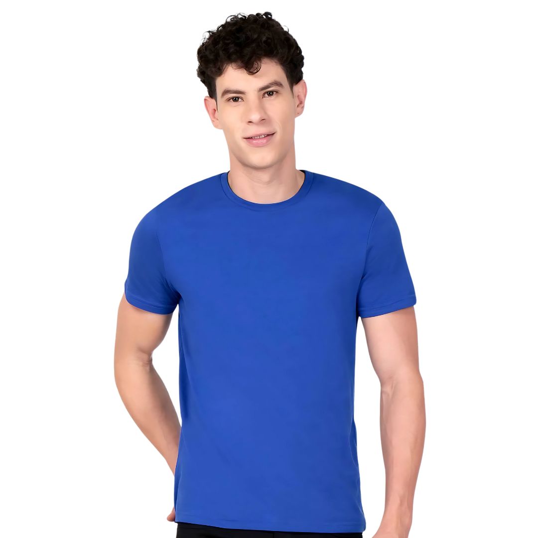 Benetton Men’s Royal Blue 100% Cotton Round Neck T-Shirt - corporate gift by YuBingo