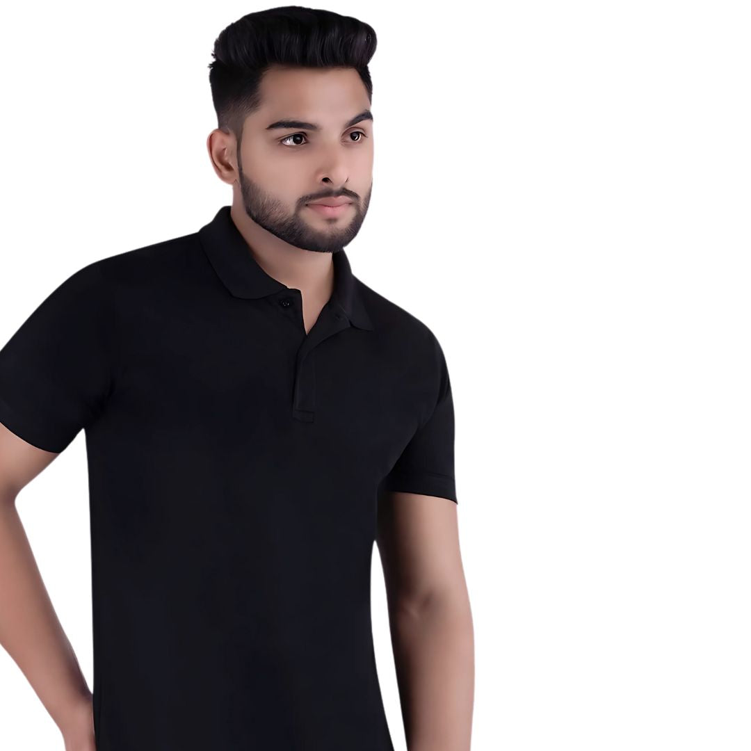 Benetton UCB Black Polo T-Shirt - Breathable Polyester - corporate gift by YuBingo