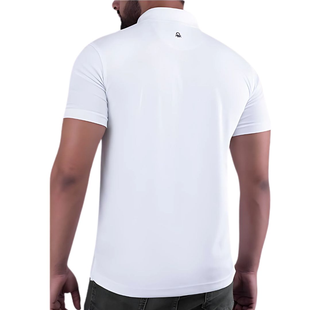 Benetton UCB White Polo T-Shirt - Breathable 100% Polyester - product image 2