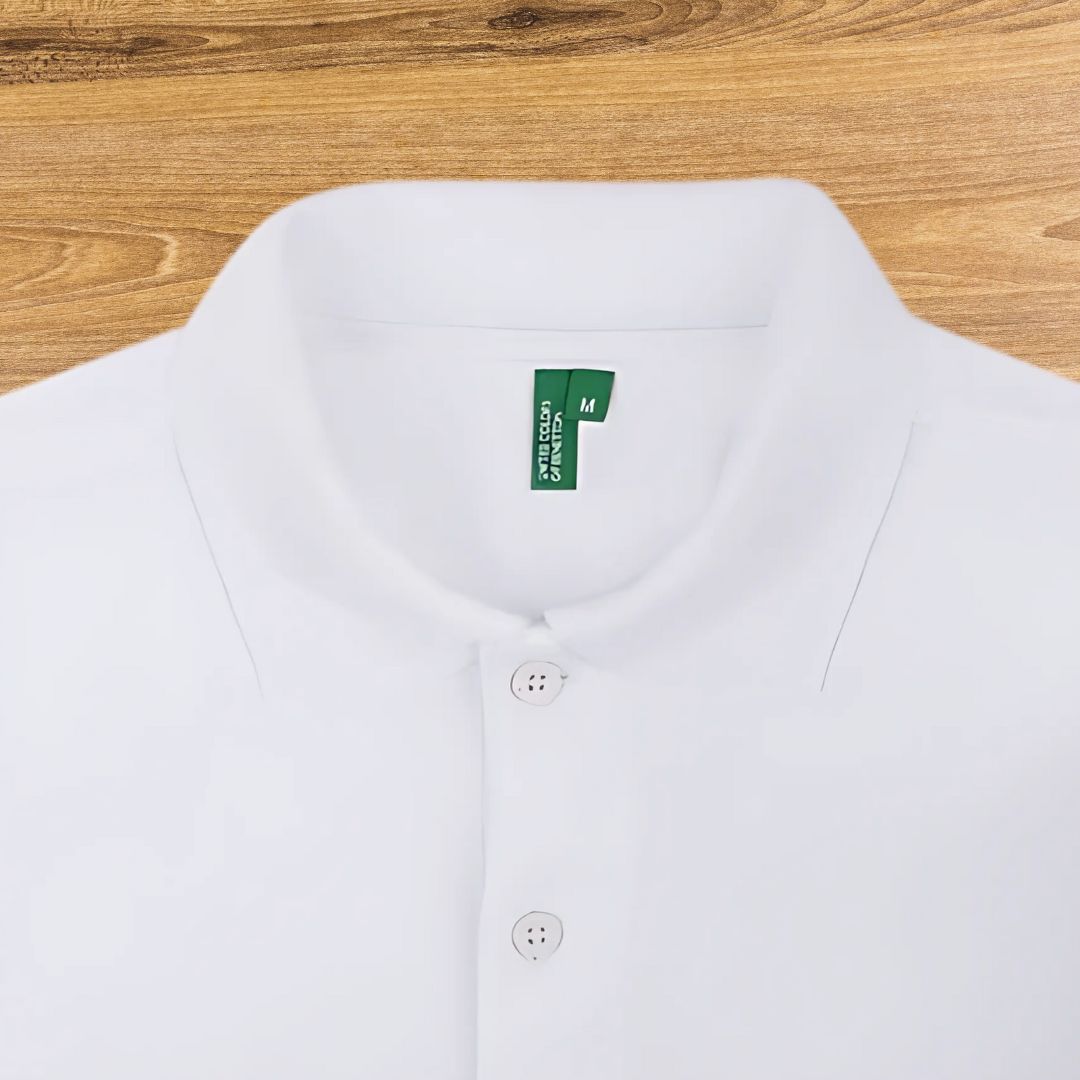 Benetton UCB White Polo T-Shirt - Breathable 100% Polyester - product image 3