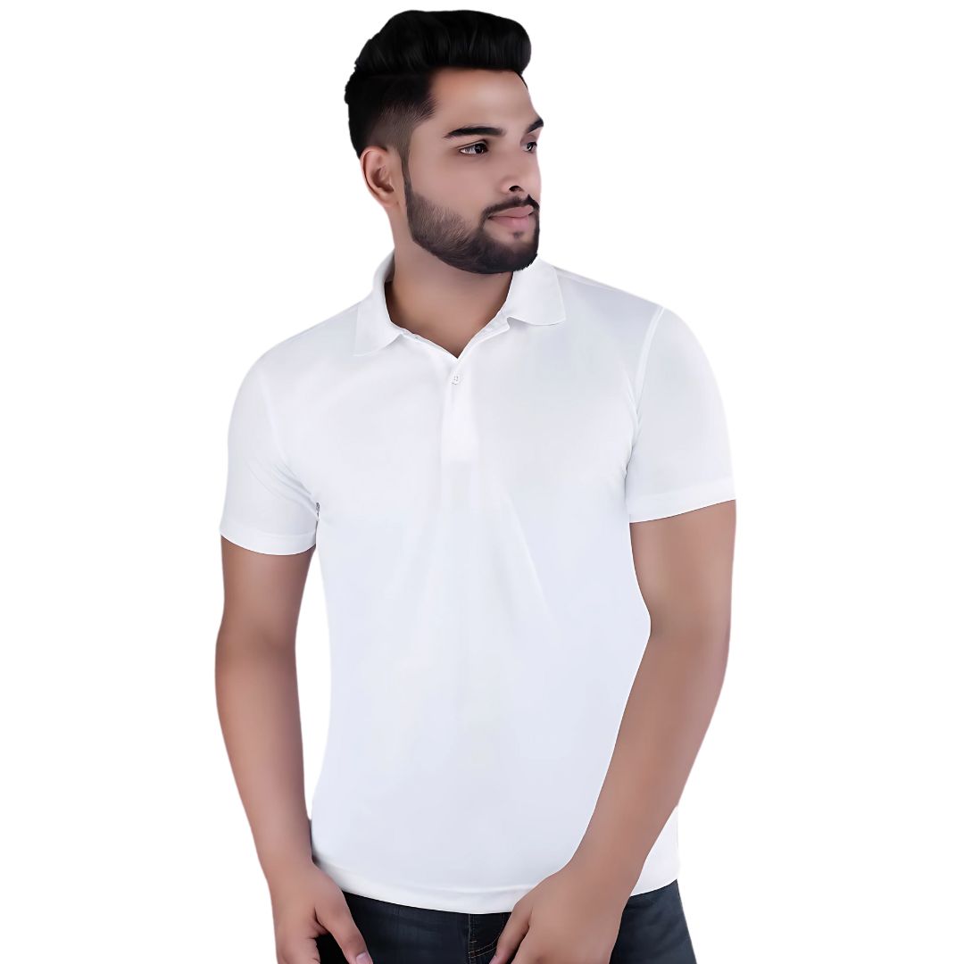 Benetton UCB White Polo T-Shirt - Breathable 100% Polyester - corporate gift by YuBingo