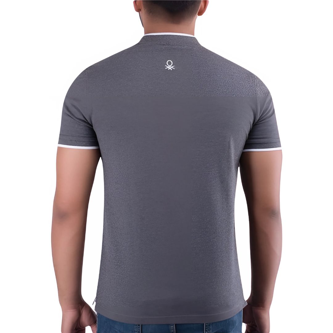 Benetton Jonny Collar Polo T-Shirt - Charcoal Grey - corporate gift by YuBingo