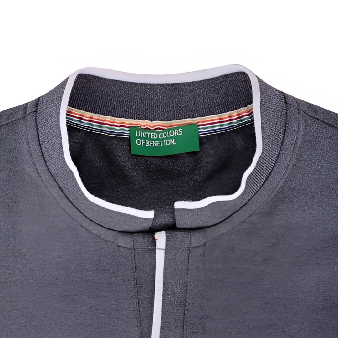 Benetton Jonny Collar Polo T-Shirt - Charcoal Grey - product image 3