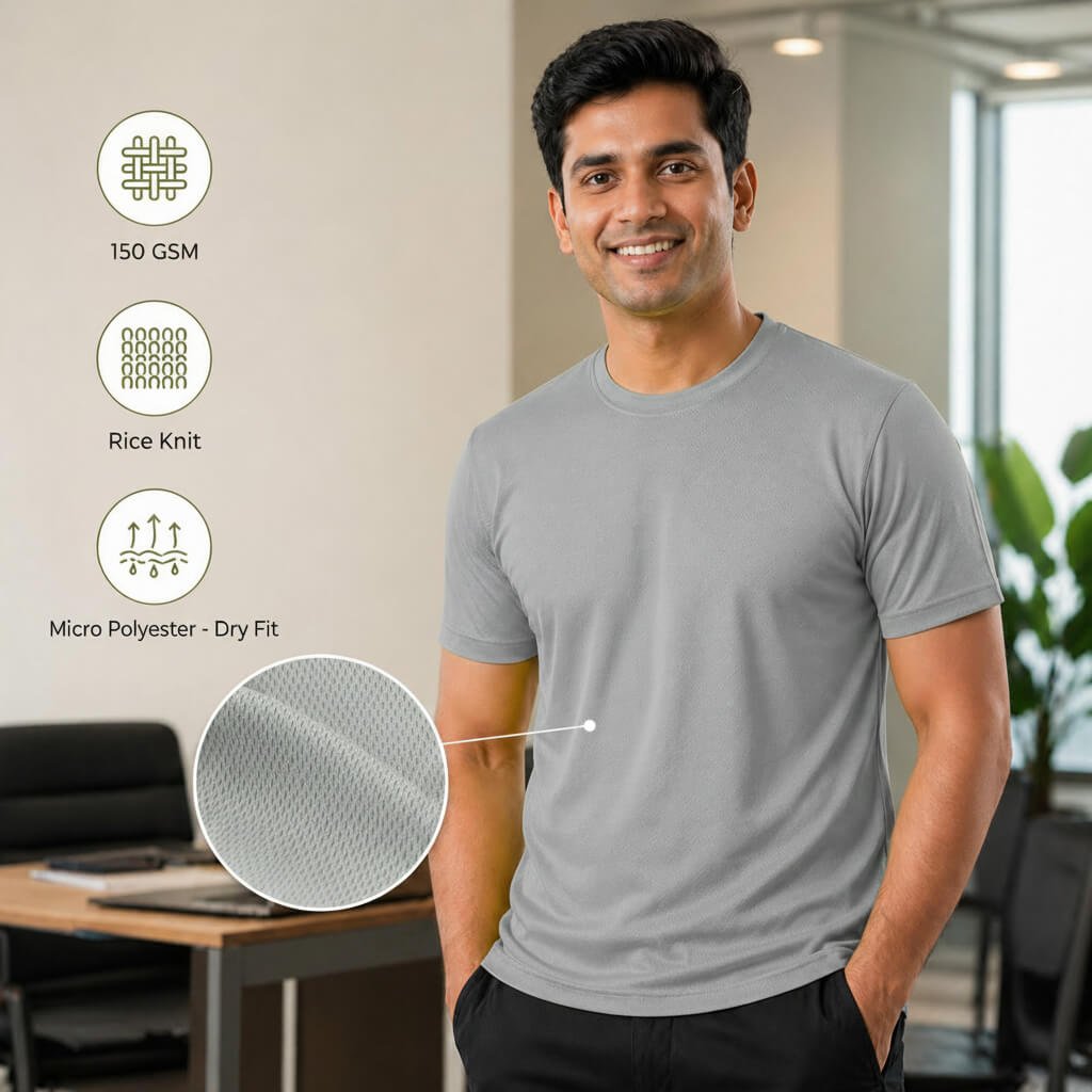 Berlin Grey round-neck T-shirt for corporate gifting
