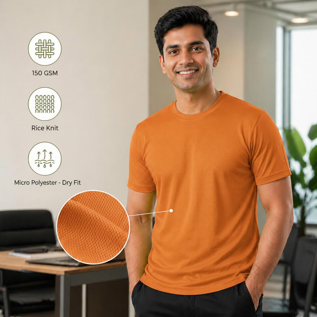 Berlin Neon Orange round-neck T-shirt for corporate gifting