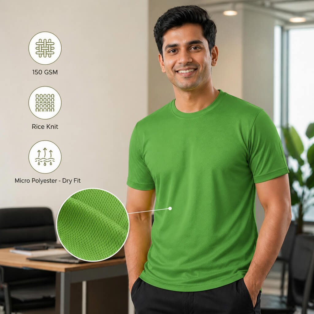 Berlin Parrot Green round-neck T-shirt for corporate gifting