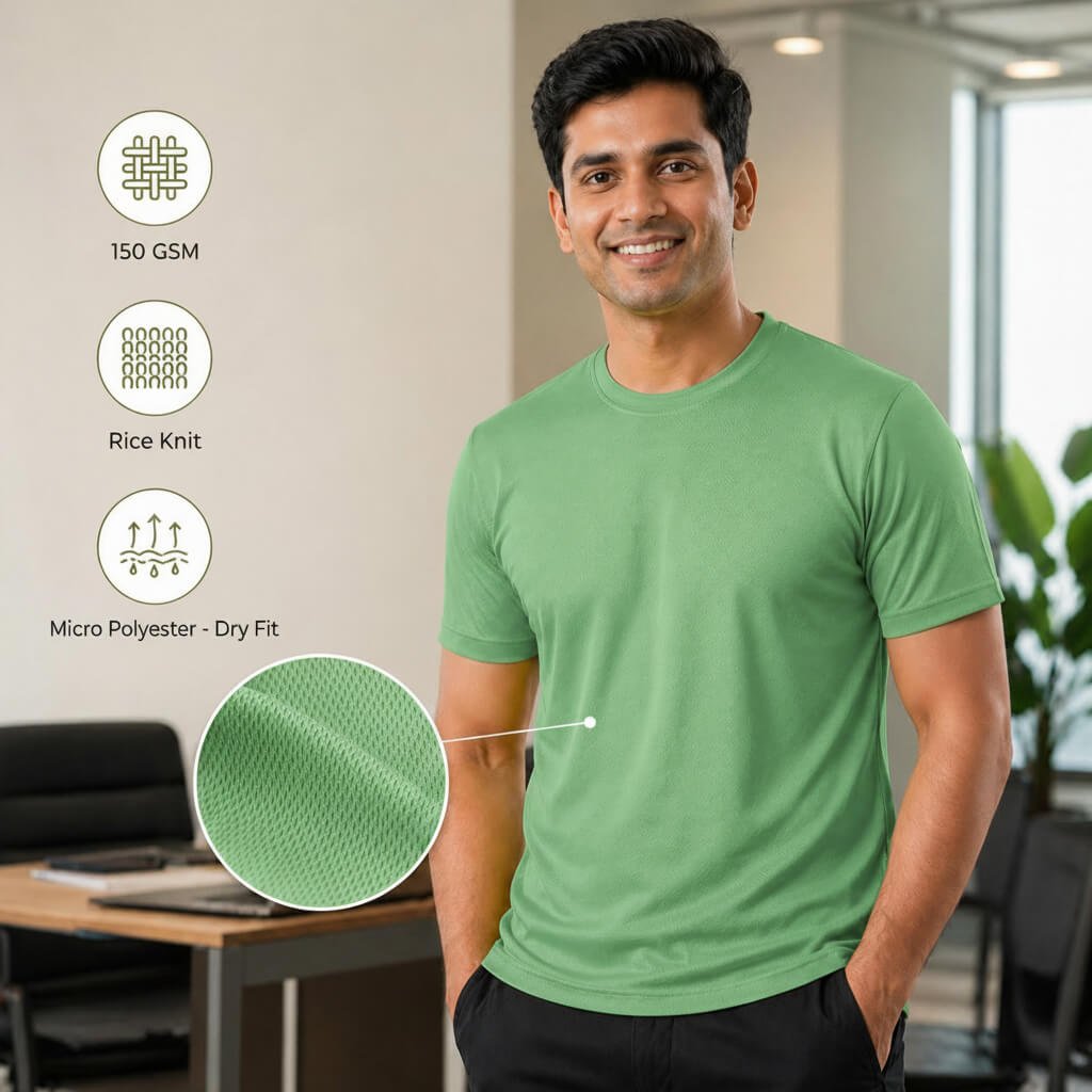 Berlin Sea Green round-neck T-shirt for corporate gifting