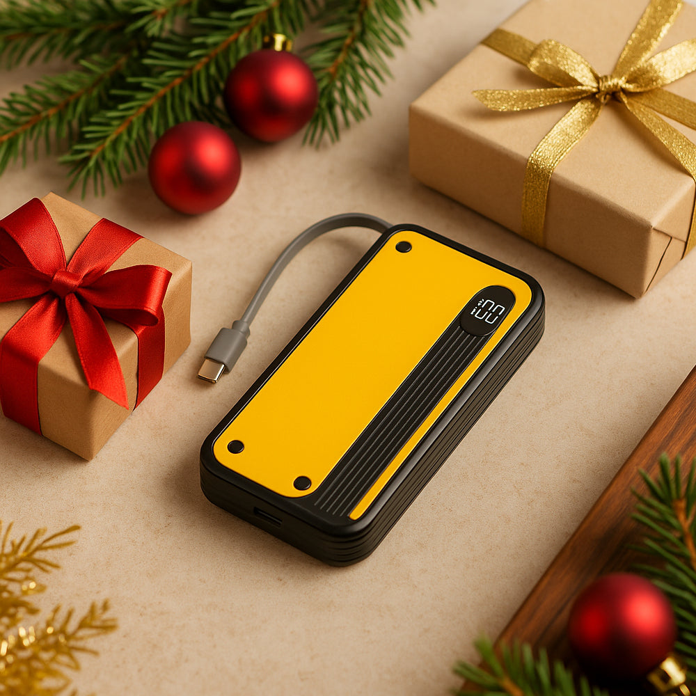 ZapX 10 - 10,000 mAh Power Bank with Display & In-Built Cables - corporate gift by YuBingo