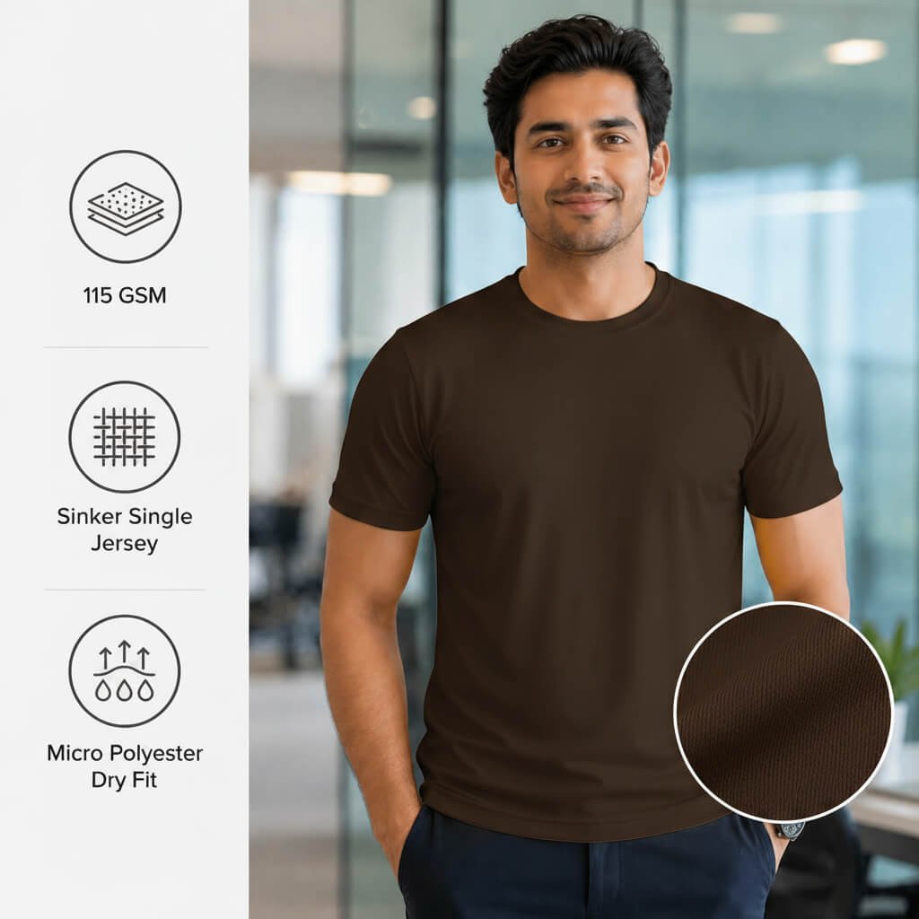 Chelsea Brown round-neck T-shirt for corporate gifting