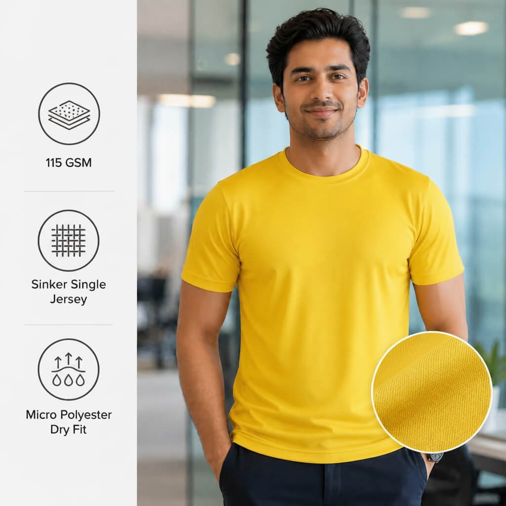 Chelsea Golden Yellow round-neck T-shirt for corporate gifting