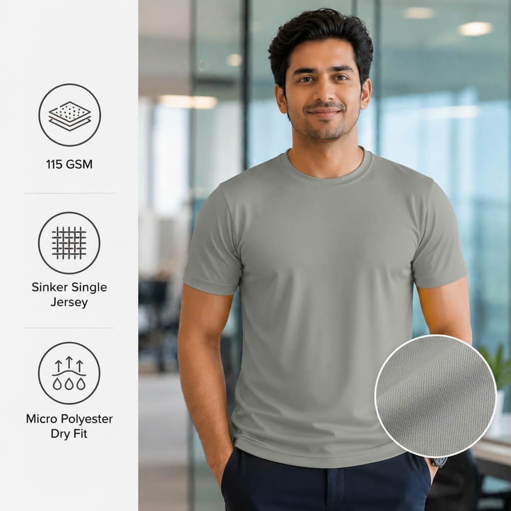 Chelsea Grey round-neck T-shirt for corporate gifting