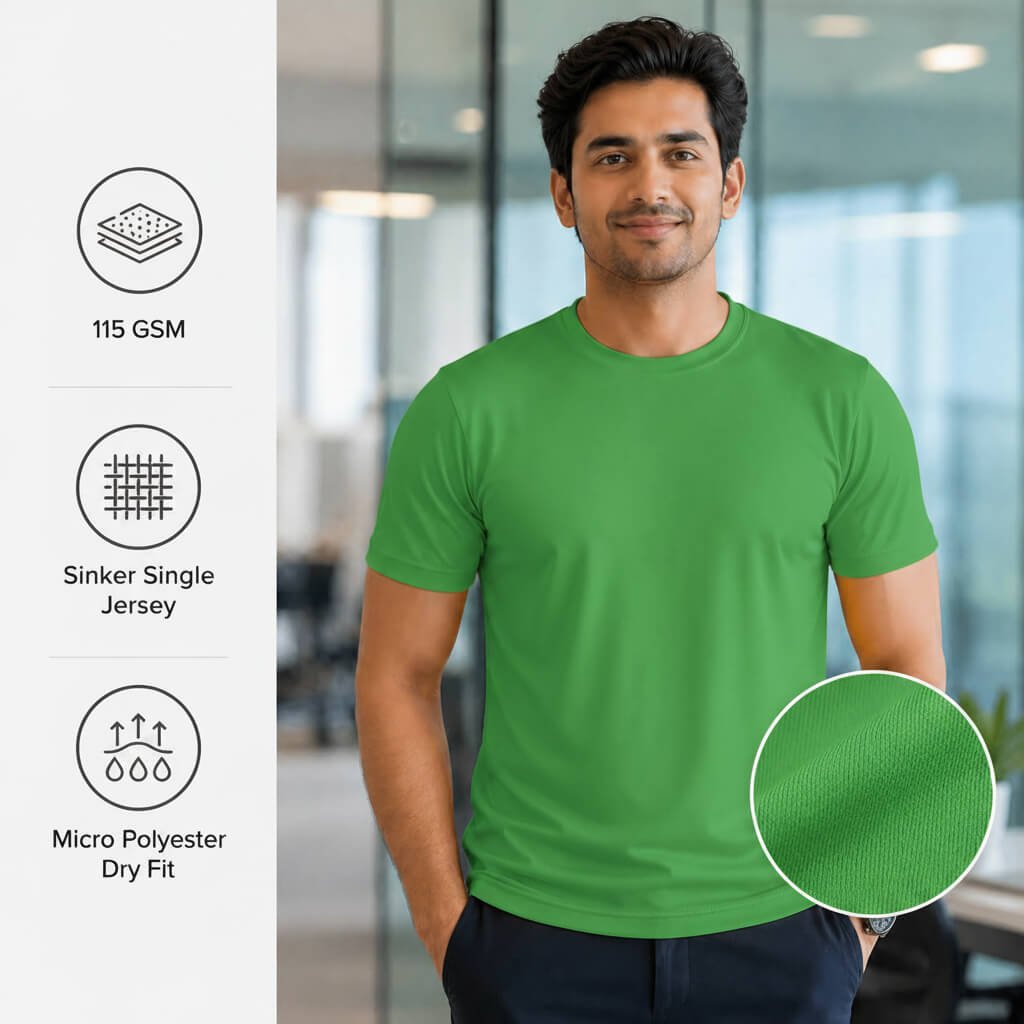 Chelsea Parrot Green round-neck T-shirt for corporate gifting