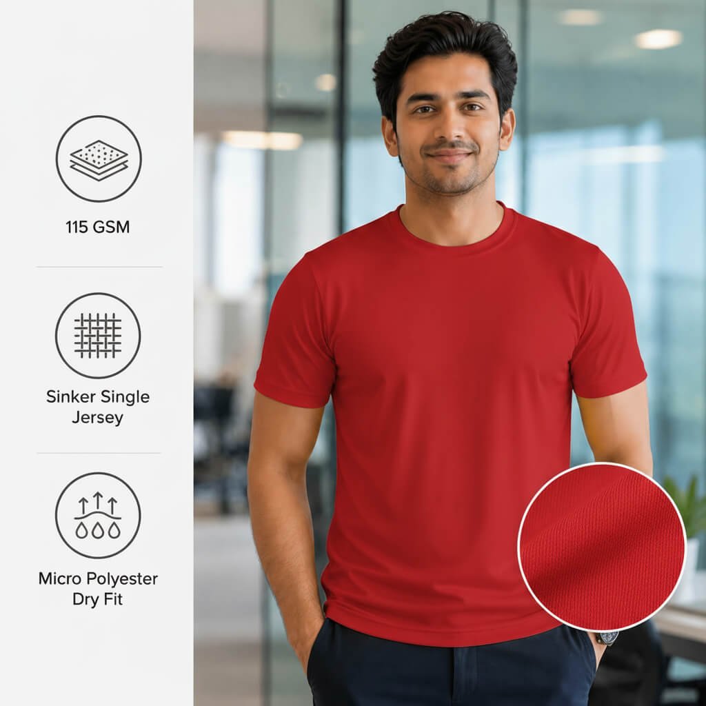 Chelsea Red round-neck T-shirt for corporate gifting