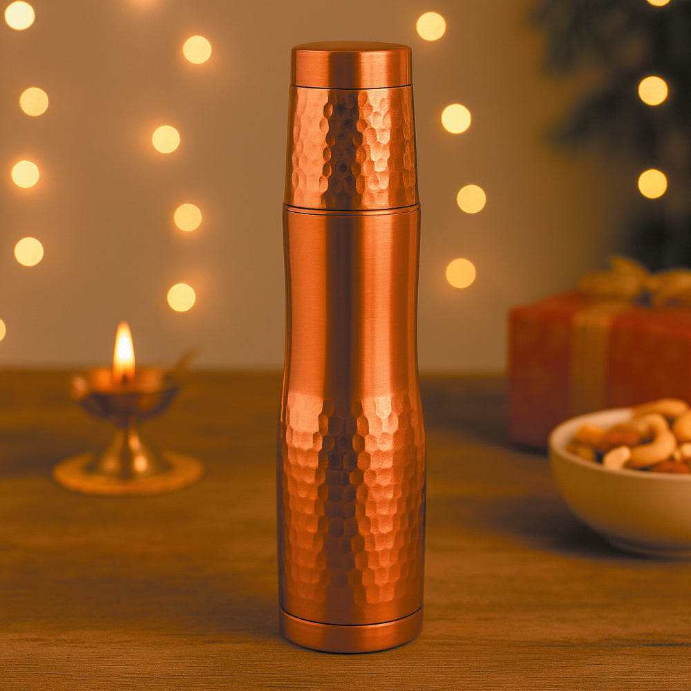 Premium Hammered Copper Water Bottle - 750 ml (GBI-4140) - corporate gift by YuBingo
