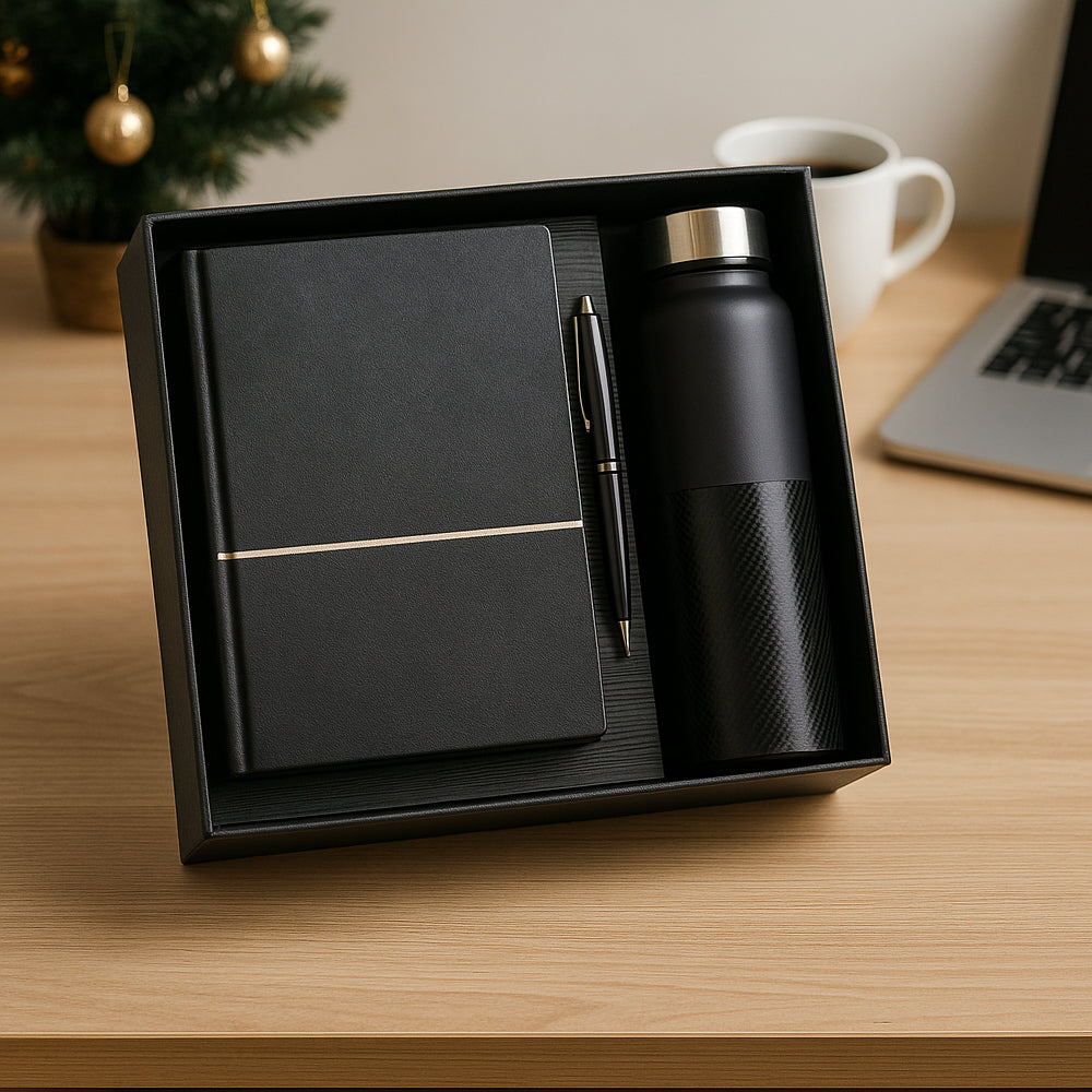 Premium Corporate Gift Set (Bottle, Notebook & Pen) - corporate gift by YuBingo