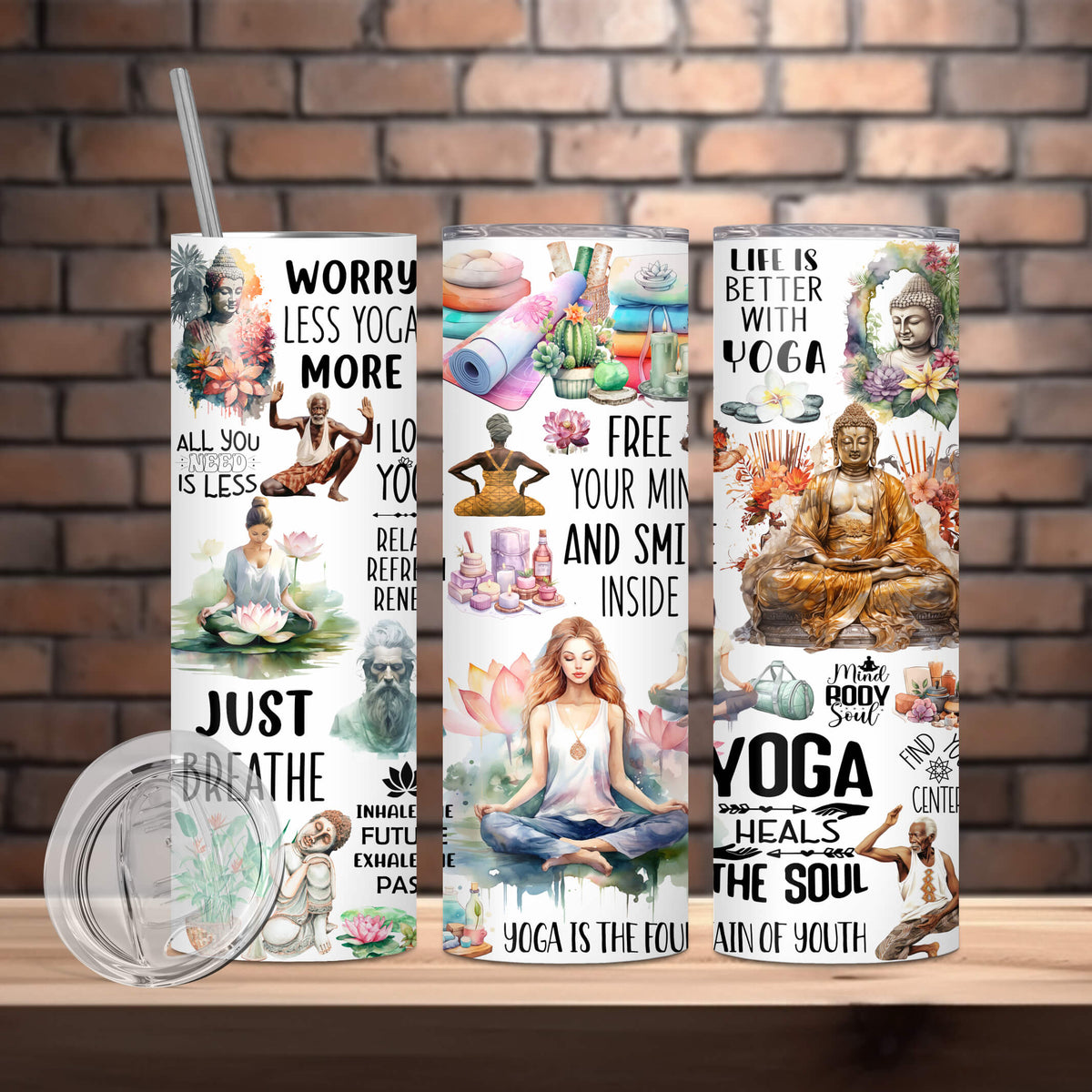 Insulated Yoga Theme Tumbler - 590 ML - corporate gift by YuBingo