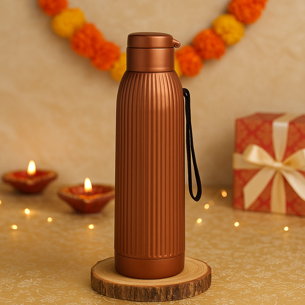 Ribd Copper - Insulated Copper Bottle with Flip Top Lid - corporate gift by YuBingo