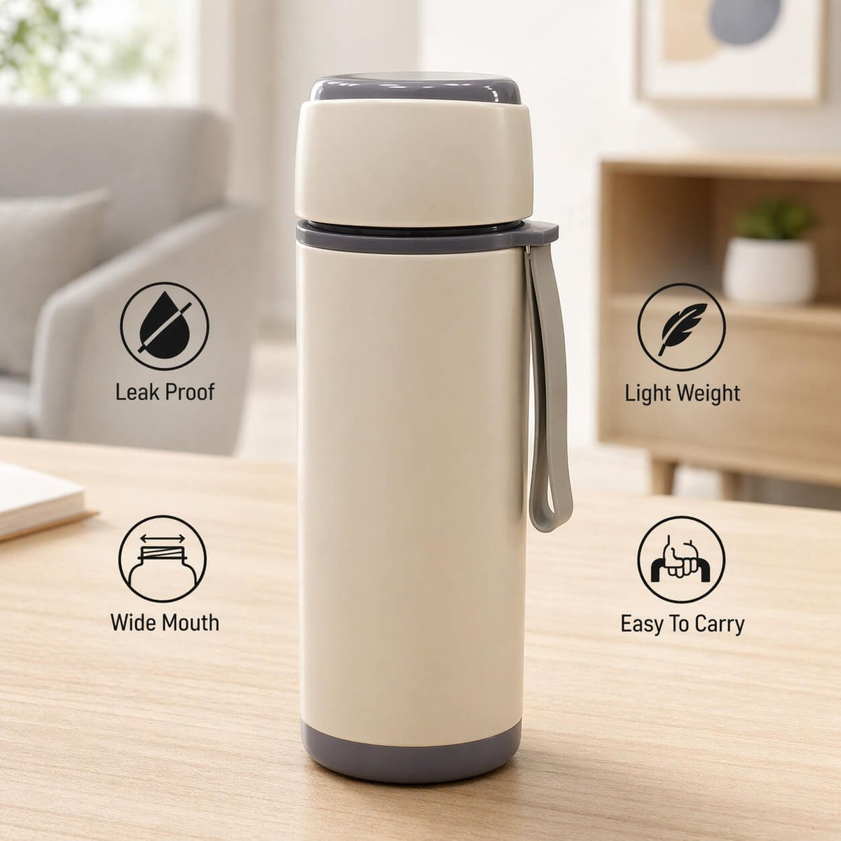 Glaze: Dual-Tone Glossy Glass Bottle with Carry Strap - Premium Corporate Gift | H379 - corporate gift by YuBingo