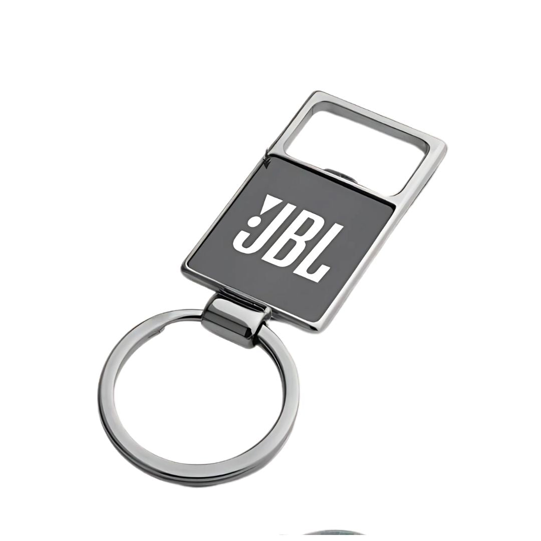 J132  Large Metal Keychain with Opener - Gunmetal Finish - corporate gift by YuBingo