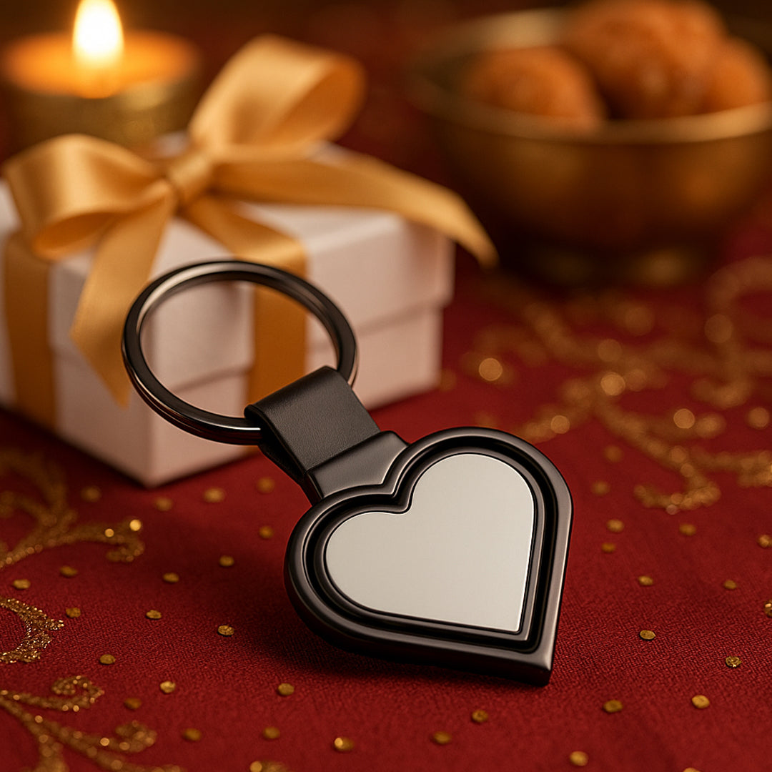 J99 - Rotating Heart Shape Keychain - corporate gift by YuBingo