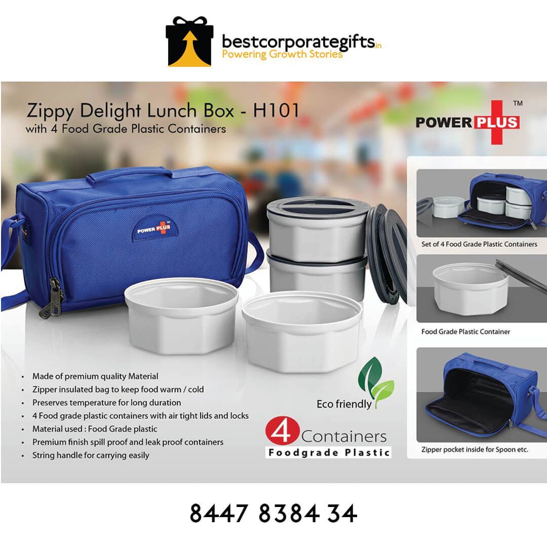 Zippy Delight 4 Containers Plastic Lunch Box - corporate gift by YuBingo