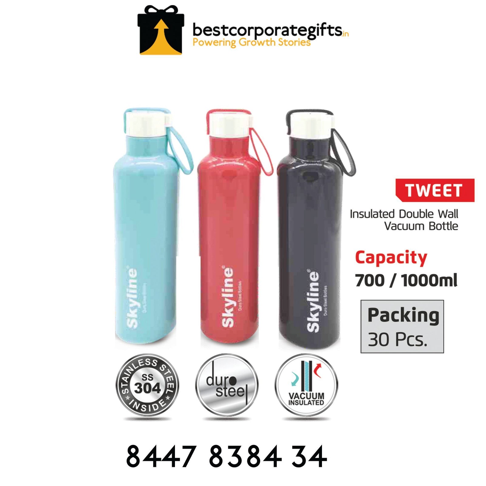 Stainless Steel Vacuum Bottle-Tweet - corporate gift by YuBingo