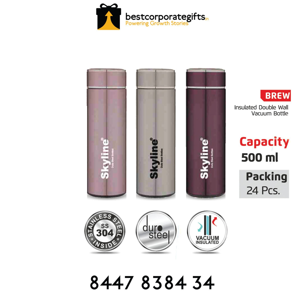 Insulated Double Wall Vacuum Bottle-Brew - corporate gift by YuBingo