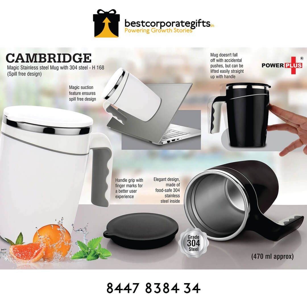 H168 - Cambridge Magic Stainless Steel Mug With 304 Steel - Spill Free Design (470 ML A - corporate gift by YuBingo