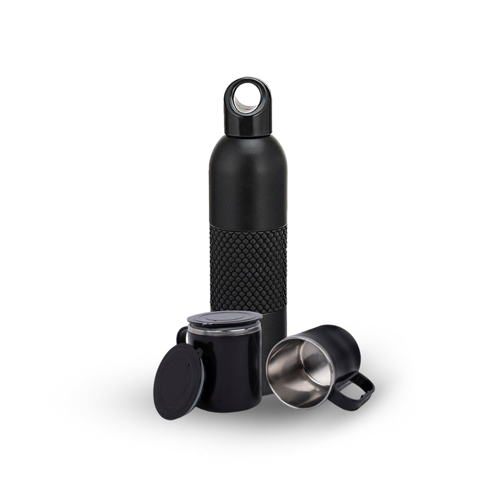 Set Of Bubble Grip Vacuum Flask With 2 Stainless Steel Cups In Gift Box - corporate gift by YuBingo
