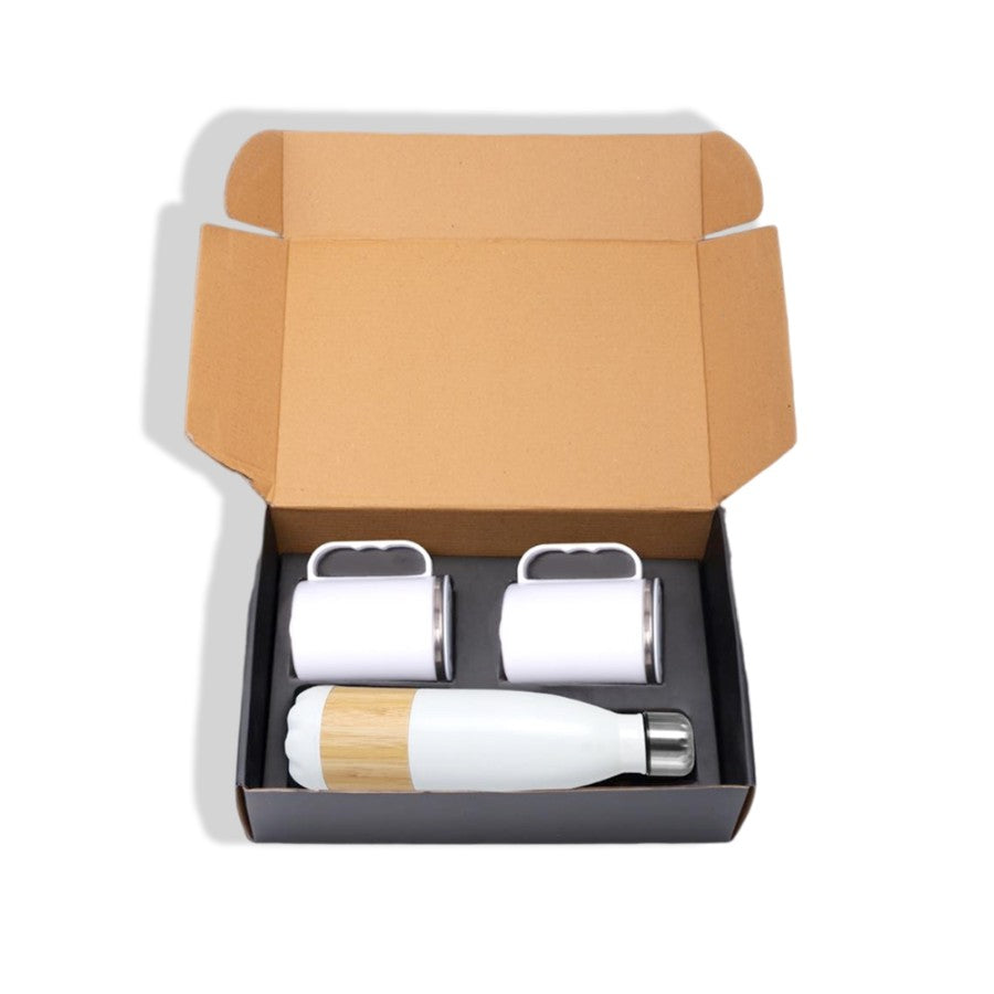 Set Of Bamboo Cola Vacuum Flask With 2 Stainless Steel Cups In Gift Box - corporate gift by YuBingo