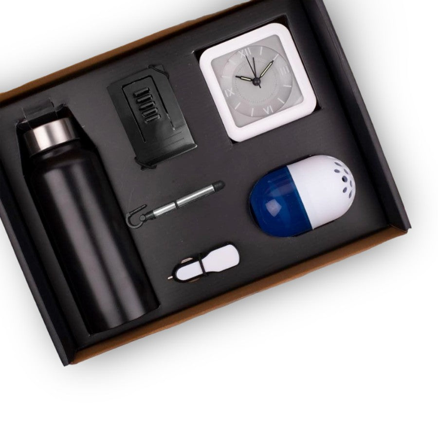 6 In 1 Gift Set: Steel Water Bottle, Mobile Stand, Jack Stylus, Car - corporate gift by YuBingo