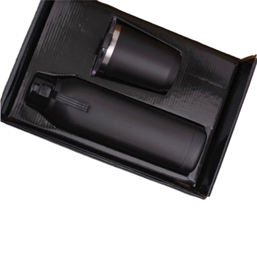 Set Of Square Insulated Bottle With Foggy SS Mug - Black/White - Beautiful Gift Set For Corporate And Promotional Gifts - corporate gift by YuBingo