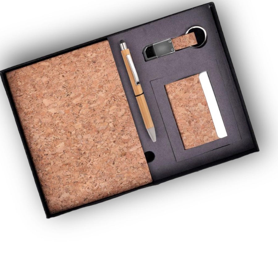 Cork 4 Pc Gift Set (Brown) - corporate gift by YuBingo
