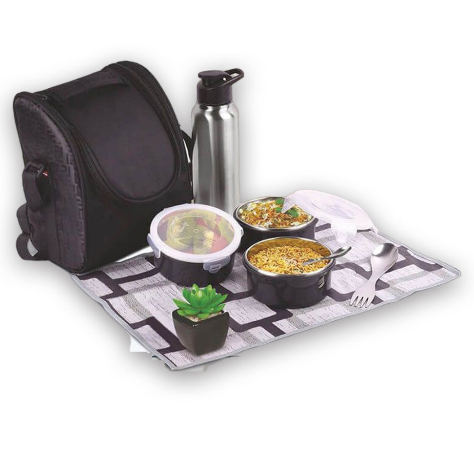 PIK-KIT Mini: Lunch Box Combo with 3 Microwaveable SS Containers and Water Bottle - corporate gift by YuBingo