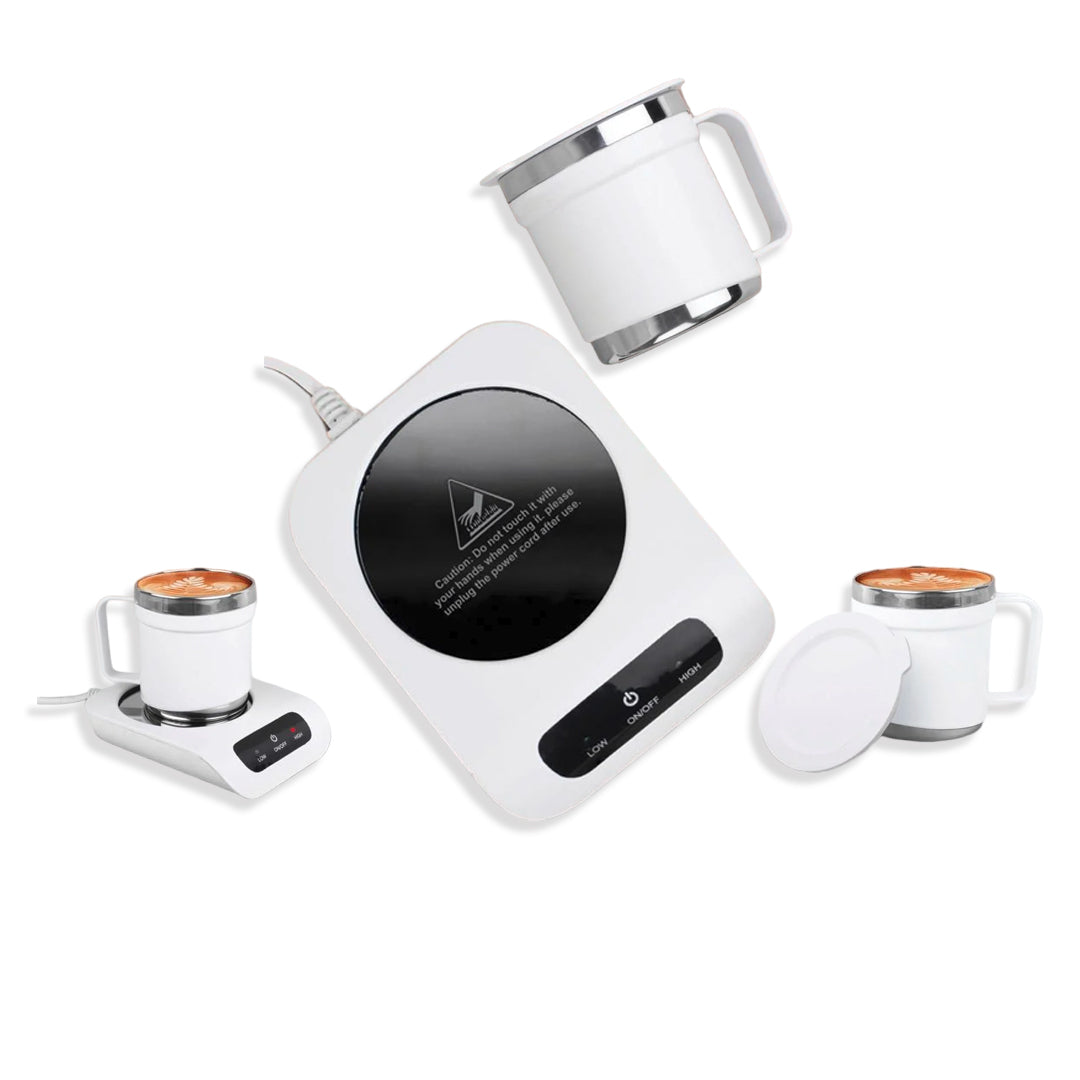 H290 - Coffee Warmer &amp; SS Mug With Lid - Auto Cut Off &amp; Overheat Protection - 2 Heat Modes - corporate gift by YuBingo