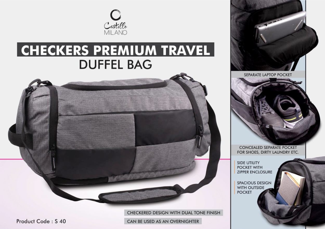 Checkers Premium Travel Duffel Bag - corporate gift by YuBingo