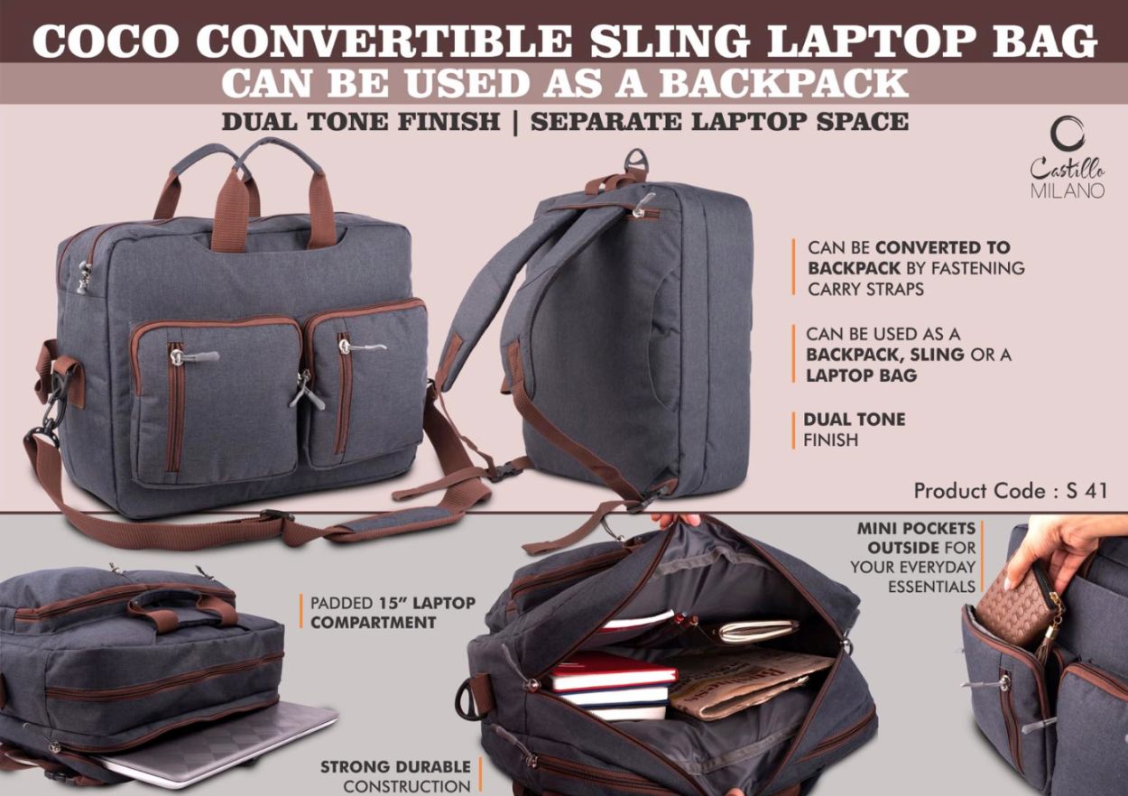 Coco Convertible Sling Laptop Bag - corporate gift by YuBingo