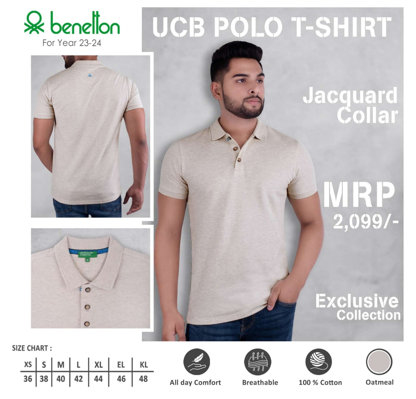 United Colors of Benetton Cotton Jacquard Polo T-Shirt - Custom Corporate Gift - corporate gift by YuBingo