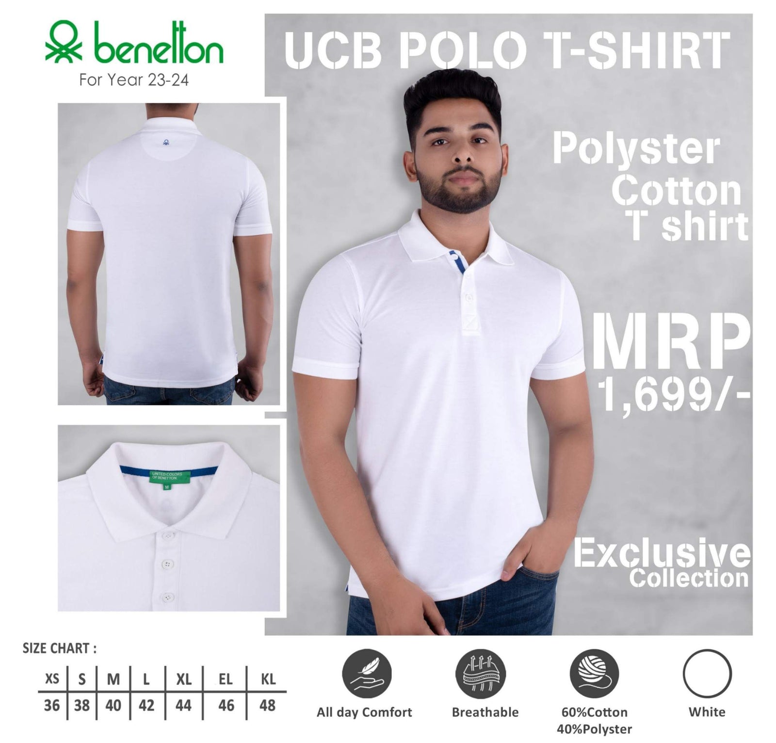 United Colors of Benetton Polyester Cotton Polo T-Shirt - Custom Corporate Gift - product image 8