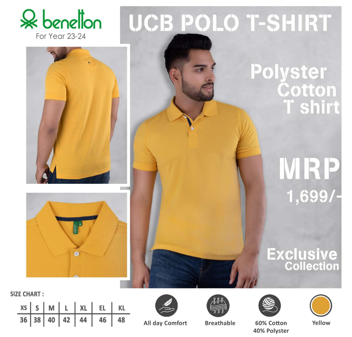United Colors of Benetton Polyester Cotton Polo T-Shirt - Custom Corporate Gift - product image 9