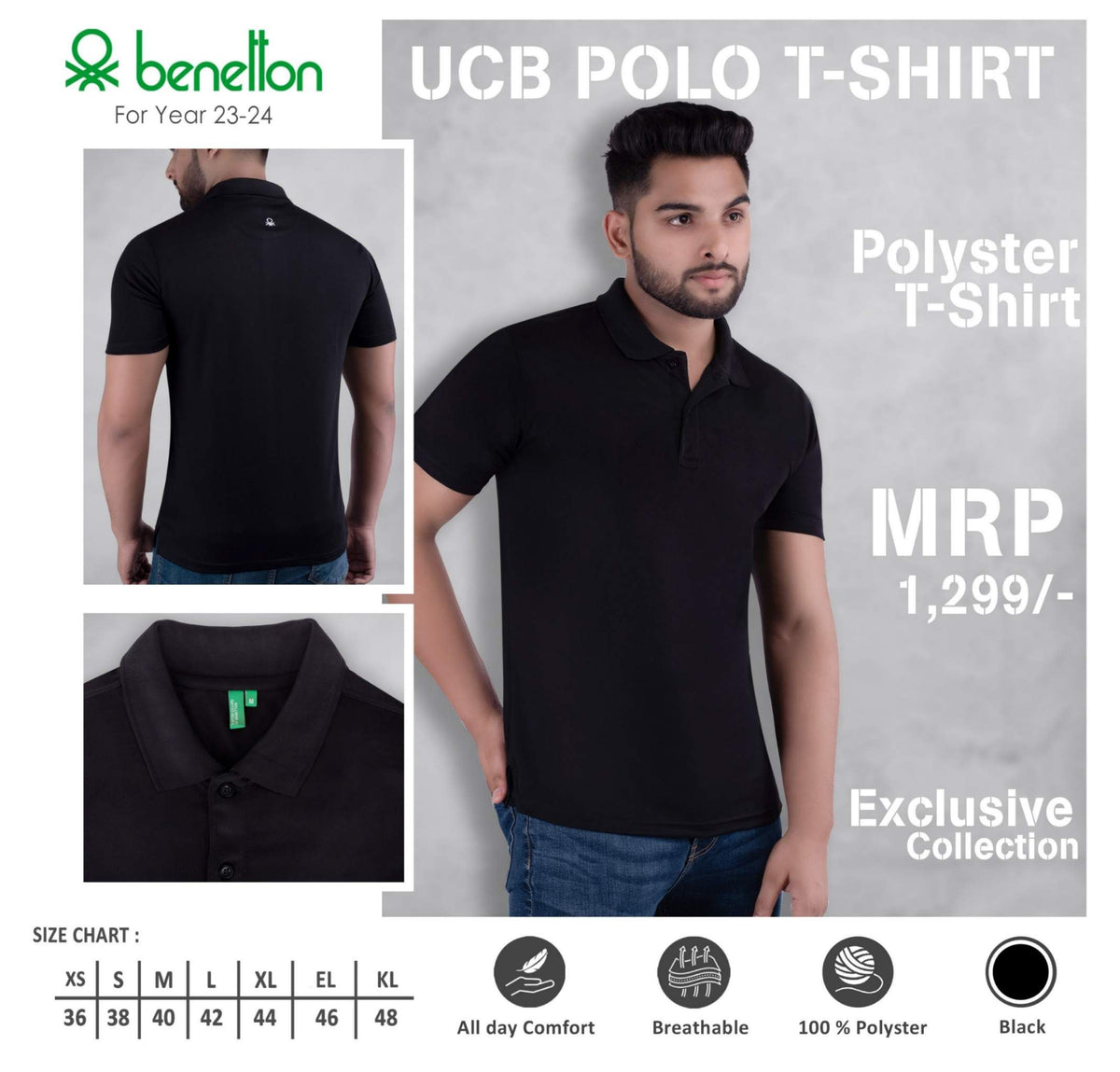 United Colors of Benetton Polyester Polo T-Shirt - Custom Corporate Gift - corporate gift by YuBingo