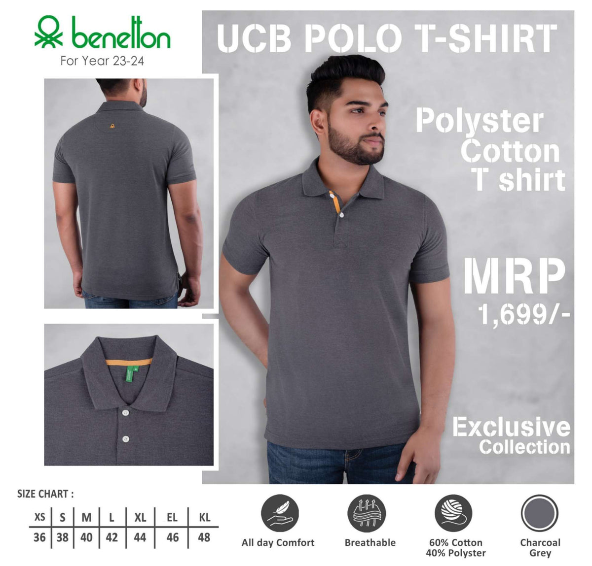United Colors of Benetton Polyester Cotton Polo T-Shirt - Custom Corporate Gift - corporate gift by YuBingo